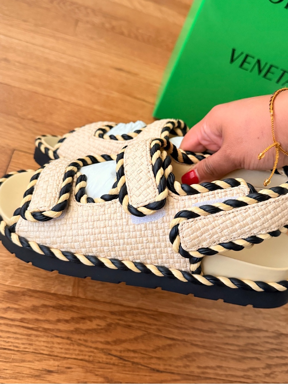 BOTTEGA VENETA Jack Raffia Slingback Sandals - Neutral - Picture 5 of 10